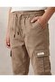 Boys Brown Knitted Denim Cargo Joggers - 3