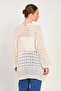 Women's batwing sleeve open knit cardigan - natural - 5