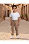 Boys Brown Knitted Denim Cargo Joggers - 5