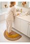The First in the World! Half Moon Fluffy Striped Jute Welcome Mat Natural Non-Slip Bathroom Toilet Mat - 4