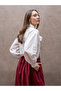 Poplin Shirt with White Lacing Detail - 5