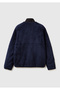 Men's Navy Blue Fleece Jacket with Embroidered Logo on the Front and Pocket Detail - 2