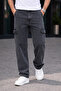 Men's Trendy Loose-Fit Casual Cargo Anthracite Baggy Trousers - 6