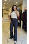 Moda İlgi İndigo İspanyol Pantolon