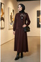 Floral Detailed Elastic Waist Double Suit 0245-03 Brown