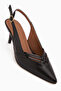 Olive Black Buckle Thin Heeled Women's Shoes