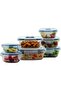 Glass Food Containers, Meal Prep Containers with Leak-Proof Silicone Lids, 7PC, Airtight &