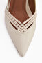 Olive Beige Buckle Thin Heeled Women's Shoes - 6