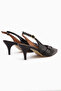 Olive Black Buckle Thin Heeled Women's Shoes - 6