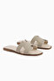 Rosali Genuine Leather Beige Women Slipper - 4