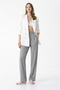 High-Waisted Gray Crepe Palazzo Pants – Wide Legs, Flowing Texture, Office & Casual Chic