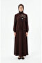 Floral Detailed Elastic Waist Double Suit 0245-03 Brown - 3