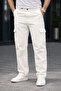 Men's Trendy Loose-Fit Casual Cargo White Baggy Trousers