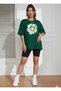 2-Pack Women's Daisy Printed T-Shirt - Oversize Crew Neck T-Shirt - 7