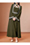 Dark Green Embroidered Abaya with Dress Modest Set - 2