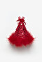 Red Bow Detailed Sequined Girls' Clip-On Birthday Crown