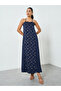 Navy Blue Embellished Abaya and Dress Set - 4