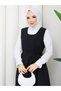 Button Detailed Pleated Jile Hijab Dress Rc6032 - 7