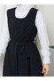 Button Detailed Pleated Jile Hijab Dress Rc6032 - 8