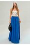 Women's Lined Tricot Fabric Maxi Length High Waist Loose Cut Skirt - 2