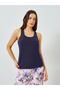Round Neck Tank and Sketchy Floral Pyjama Set - 2