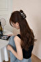 Pearl Detailed Wave Shaped Silver Color Bun Hair Clip - 8