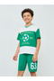 Boys Green Football Graphic T-Shirt and Shorts Set - 2