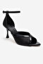 Women's Ankle Strap Heeled Evening Dress Shoes Zy 4153 Black - 3