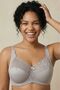Gray Women's Plus Size Gathering Bra - Wire-Free, Non-Sponge, Lace Minimizer C Cup Breast Reducer - 3