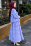 Stone Detailed Embroidered Skirt Suit 3007 Blue - 3