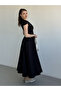 Black Collar Detail Off-Shoulder Dress - 242480 - 5