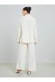 Cream Oversized Shirt and Wide Leg Pants Modest Set - 6