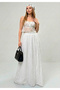 Women's Lined Tricot Fabric Maxi Length High Waist Loose Cut Skirt - 6