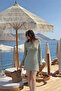 Women's Lace-Up Long Sleeve Summer Mini Dress – Green