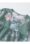 Girls Green Floral Print Top and Shorts Pyjama Set - 5