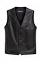 Classic Men's Genuine Leather Black Vest - 5