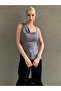 Gray Degaje Collar Scarf Stylish Women's Blouse Mg2650 - 8