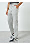 Men Grey Straight Leg Terry Tonal Embroidery Joggers