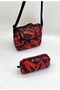 Boy's Primary School Bag Waterproof Fabric 3-Piece Set Primary School Bag Set Black Red - 7