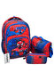 Boy's Primary School Bag Waterproof Fabric 3-Piece Set Primary School Bag Set Blue Red - 2