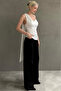 White Degaje Collar Scarf Stylish Women's Blouse Mg2650 - 8