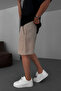 Man Beige Urban Relaxed Fit 100% Cotton Muslin Shorts - Breathable Muslin Fabric - 4