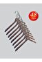Wooden (Lama Silver Hook) Clothes, Blouses, Shirts Hangers Walnut Color 48 Pieces