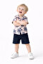 Baby Boy Palm Patterned Shirt and Shorts Set Summer Set of 2 - 3