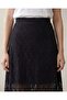 Women Black A-Line Lace Midi Skirt - 5