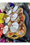 Esterhomedecor Porcelain Ice Cream Set with Tray for 6 People - 3