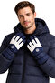 Men's Navy Blue-White Outdoor Touchscreen Gloves Waterproof Winter Non-Slip Palm Wrist Adjustable - 3