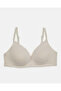 Women 3 Pack White, Pink & Beige Ribbed Non-Wired Padded Bra With Lace - 4