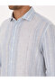 Light Blue 100% Linen Long Sleeve Shirt 50304522-Vr003 - 7