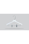 Wooden (Lama Silver Hook) Latch Shirt and Skirt Hanger White Color 4 Pieces - 2